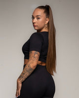 TCML Ribbed Quarter-Sleeve Crop Top