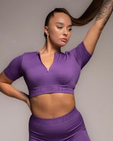TCML Ribbed Quarter-Sleeve Crop Top